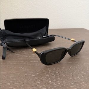 Versace Black Sunglasses with Gold Details